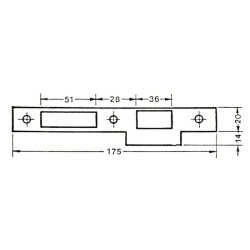 Gâche centrale double empennage à talon MULTIBAT - JPM