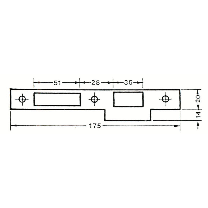 Gâche centrale double empennage à talon MULTIBAT - JPM