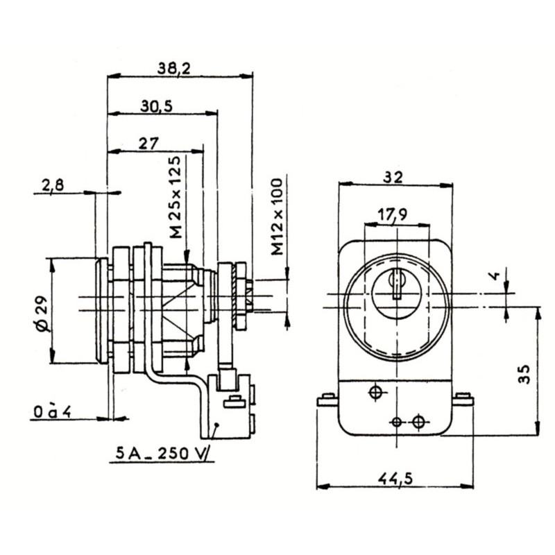 Contacteur à clé rond T75 / T25 PTT / EDF - RONIS