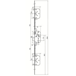 Serrure à encastrer 5 points axe 50 pêne dormant demi-tour clé i 5900 - VACHETTE ASSA ABLOY