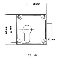 Serrure de meuble carré profil européen 5364 - VACHETTE