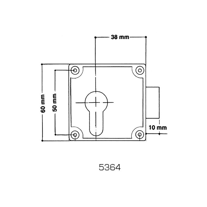 Serrure de meuble carré profil européen 5364 - VACHETTE