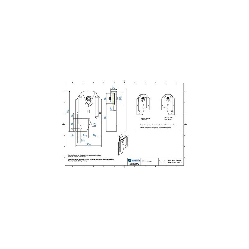 Paire de montures fixation sur plat SPORTUB® ROC et SPORT - MANTION