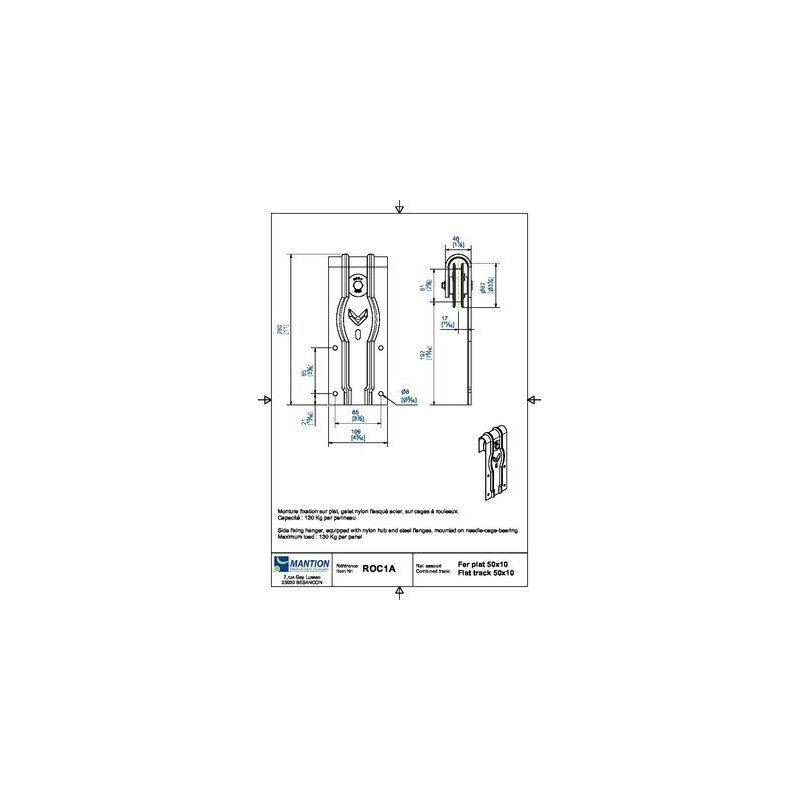 Paire de montures fixation sur plat SPORTUB® ROC et SPORT - MANTION