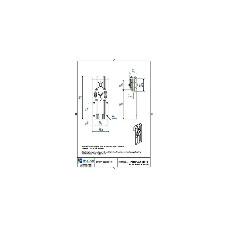 Paire de montures fixation sur plat SPORTUB® ROC et SPORT - MANTION