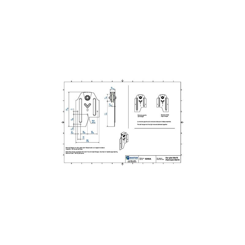 Paire de montures fixation sur plat SPORTUB® ROC et SPORT - MANTION