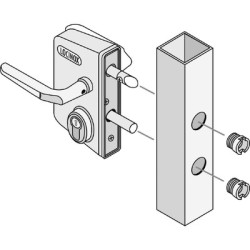 Serrure applique monopoint verticale à fouillot profil européen portail battant LCKX 40 - LOCINOX