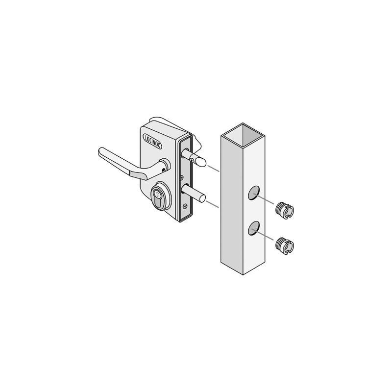 Serrure applique monopoint verticale à fouillot profil européen portail battant LCKX 40 - LOCINOX