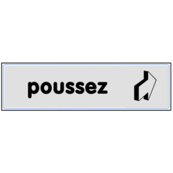 Plaquette signalétique 170x45 "poussez" - NOVAP