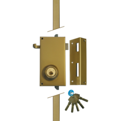 Serrure applique 3 points verticale à tirage profil rond TS30 - TESA
