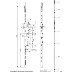 Crémone barillet PF2 G-24484 - FERCO