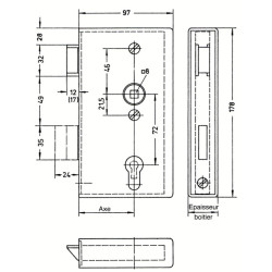 Serrure applique monopoint verticale pêne dormant seul à souder - WSS
