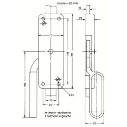 Crémone pompier porte pliante - WSS