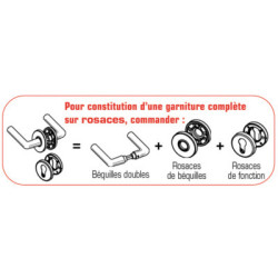 Ensemble sur rosace TWIST chromé velours - VACHETTE