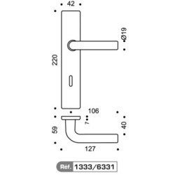 Ensemble sur plaque EA195 PARAPHE argent - VACHETTE