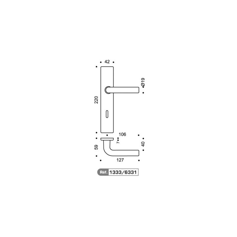 Ensemble sur plaque EA195 PARAPHE argent - VACHETTE