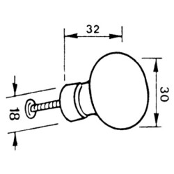 Bouton de meuble porcelaine - MERIGOUS