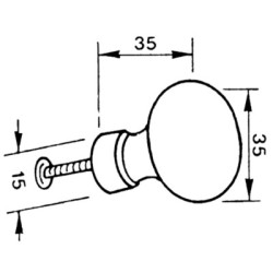Bouton de meuble porcelaine - MERIGOUS