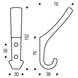 Patère 2 têtes type 43 - VACHETTE