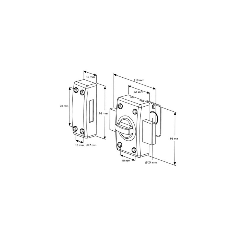 Verrou monopoint à bouton CLASSIK - ABUS