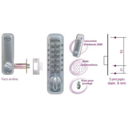 Serrure à code mécanique UNICODE 4230 argent - UNITECNIC