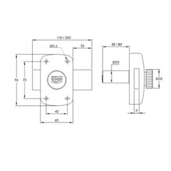Verrou monopoint à bouton B5 varié - IFAM