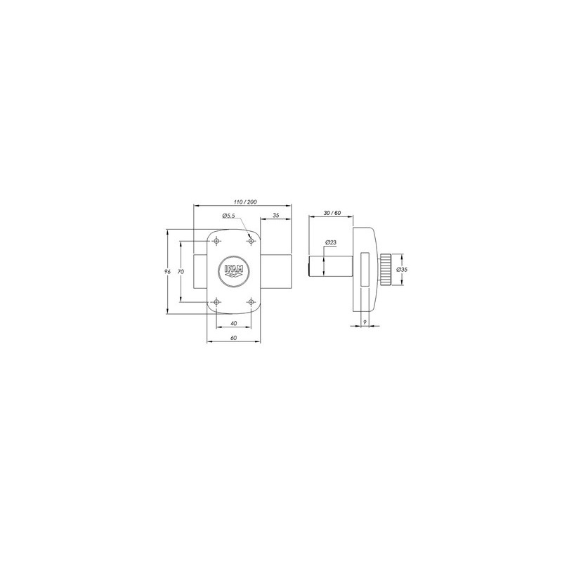 Verrou monopoint à bouton B5 varié - IFAM
