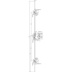 Serrure à encastrer 3 points axe 120 pêne dormant demi-tour clé i PMR 5000XL - VACHETTE ASSA ABLOY