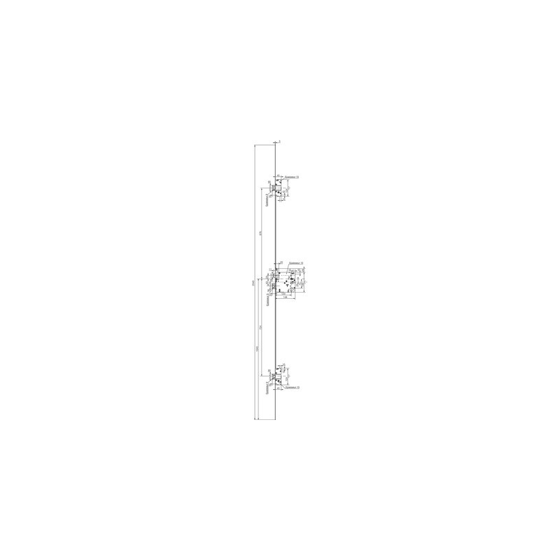 Serrure à encastrer 3 points axe 120 pêne dormant demi-tour clé i PMR 5000XL - VACHETTE ASSA ABLOY