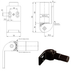 Gond à visser avec à-coup angle 90° à automatisme oléodynamique - ARIETE OL.MI