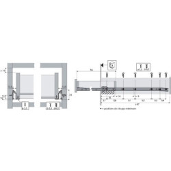 Coulisse à galets à sortie partielle Stop Control FR 402 - HETTICH