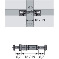 Goujon double DU 867 - HETTICH
