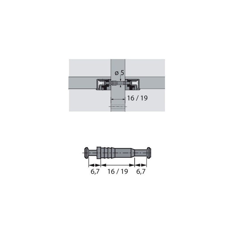 Goujon double DU 867 - HETTICH