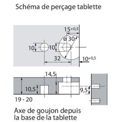 VB 21 pour étagères de 19 mm à 20 mm - HETTICH