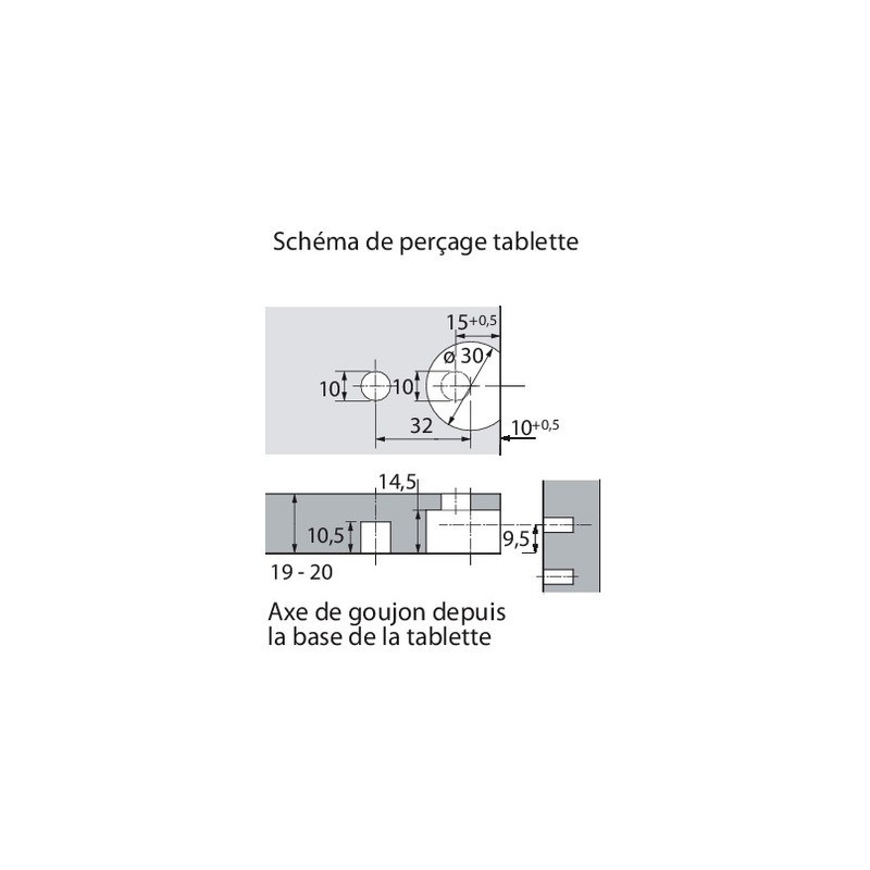 VB 21 pour étagères de 19 mm à 20 mm - HETTICH
