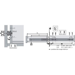 Coulisse sortie totale pour montage en rainure super extension KA 290 - HETTICH