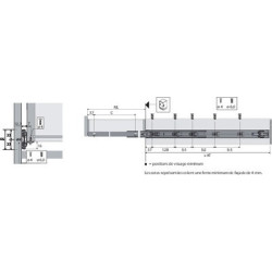 Coulisse à sortie totale push to open KA 4532 AM - HETTICH
