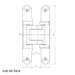 Paumelle invisible TECTUS TE541 3D FVZ - SIMONSWERK
