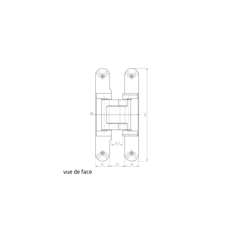 Paumelle invisible TECTUS TE541 3D FVZ - SIMONSWERK