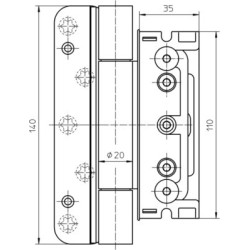 Paumelle invisible 4030 3D FD BAKA PROTECT - SIMONSWERK