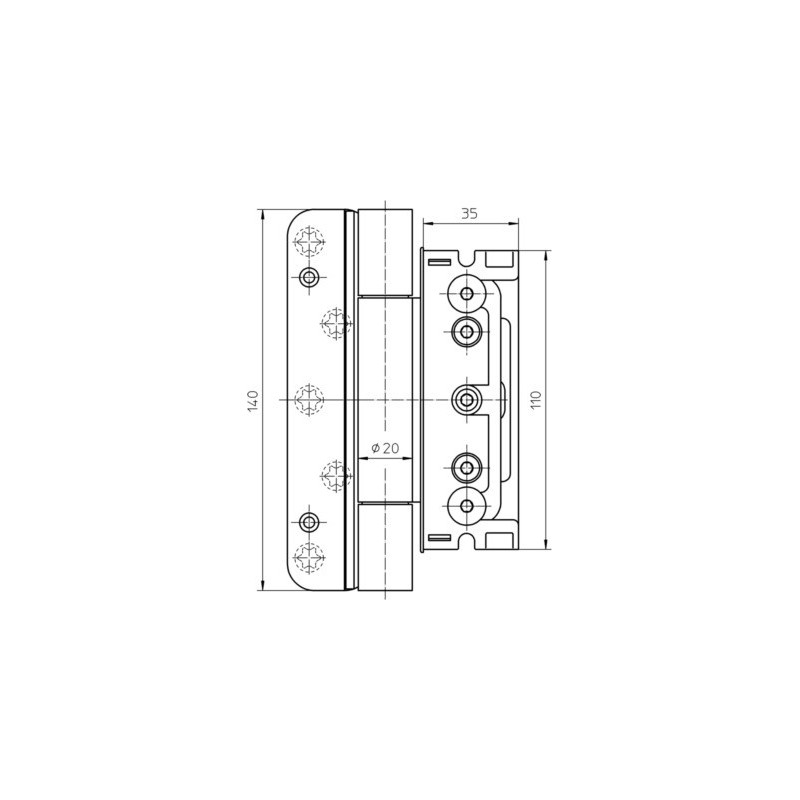 Paumelle invisible 4030 3D FD BAKA PROTECT - SIMONSWERK