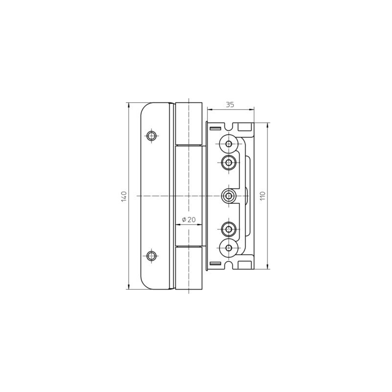 Paumelle invisible 4030 3D FD BAKA PROTECT - SIMONSWERK