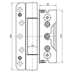 Paumelle invisible 4010 3D BAKA PROTECT - SIMONSWERK