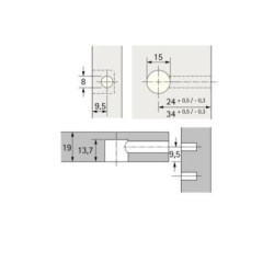 Ferrure excentrique RASTEX 15 - HETTICH