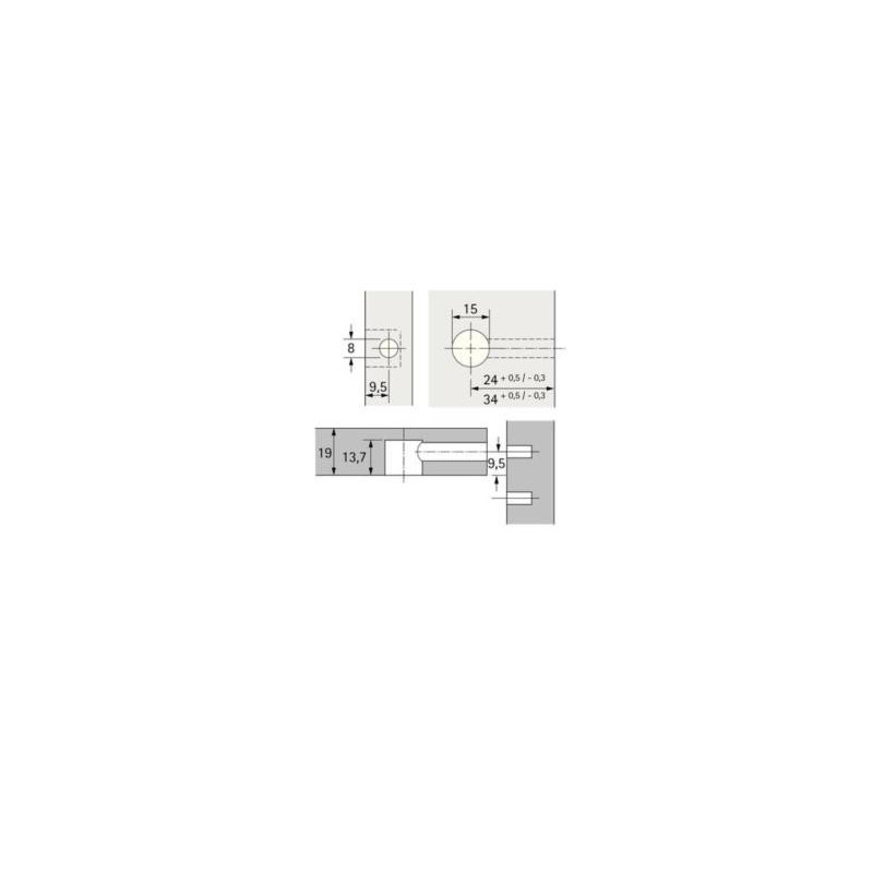 Ferrure excentrique RASTEX 15 - HETTICH