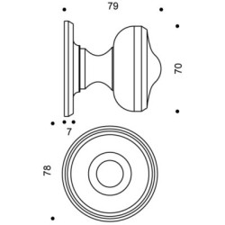 Pommeau sphère sur rosace 5251 - VACHETTE