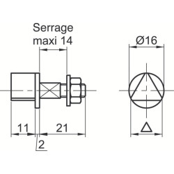 Triangle de 14 mm pour fouillot - COUILLET