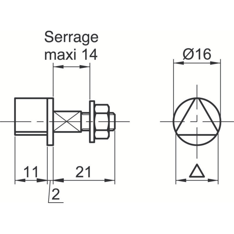 Triangle de 14 mm pour fouillot - COUILLET