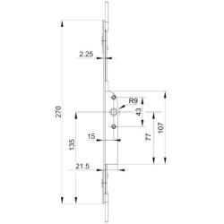 Crémone têtière ajustable sans panneton F15 G-20468 - FERCO