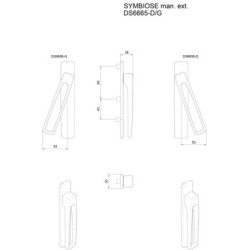 Poignée saillie réduite SYMBIOSE AERO DS6665 - CROISEE DS